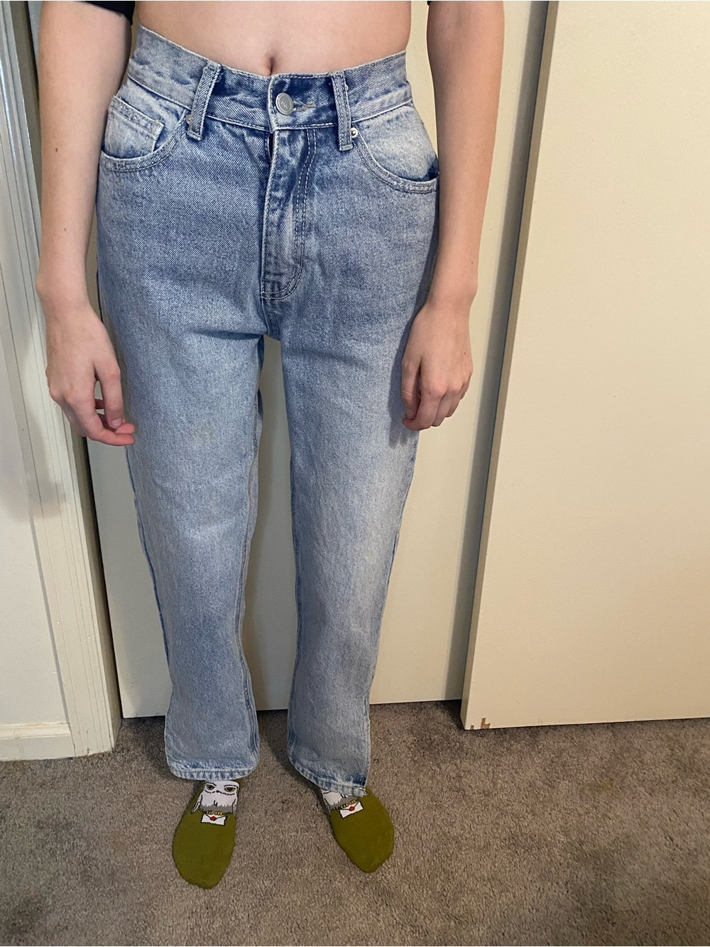 Rocky Light Blue Stone Wash Straight-Leg Women's Jeans 80s 90s inspo Size Small